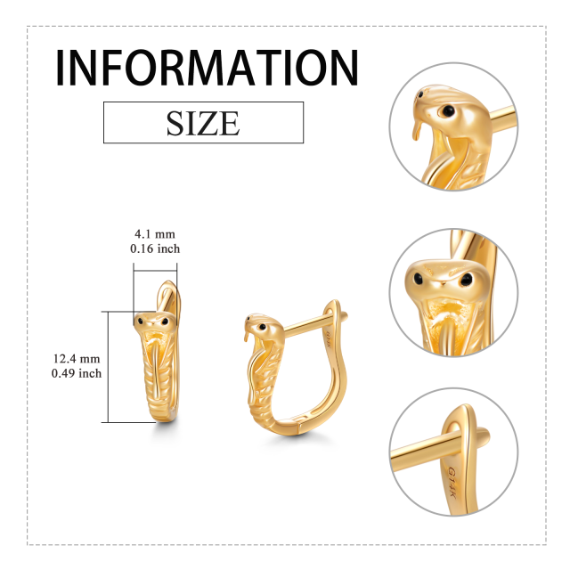 Kolczyki w kształcie węża z 14-karatowego złota-5