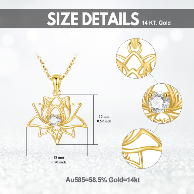 Halskette mit Schneeglöckchen-Anhänger aus 14 Karat Gold mit Zirkonia-7