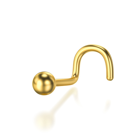 Anello con naso sferico in oro 14K