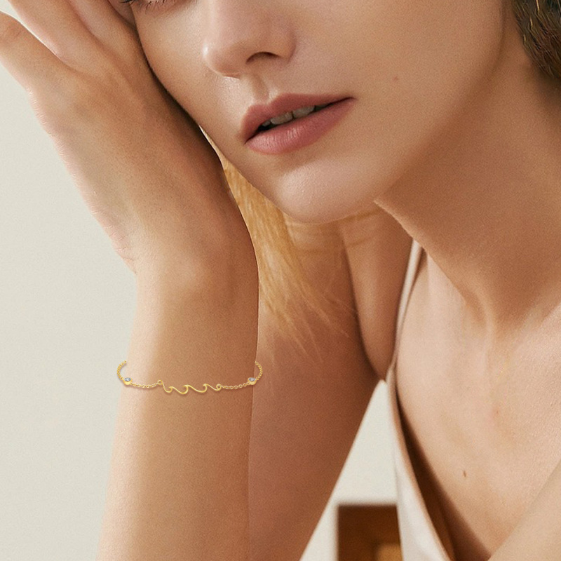 14K Gold-Armband mit Zirkonia-Spray für Damen-2