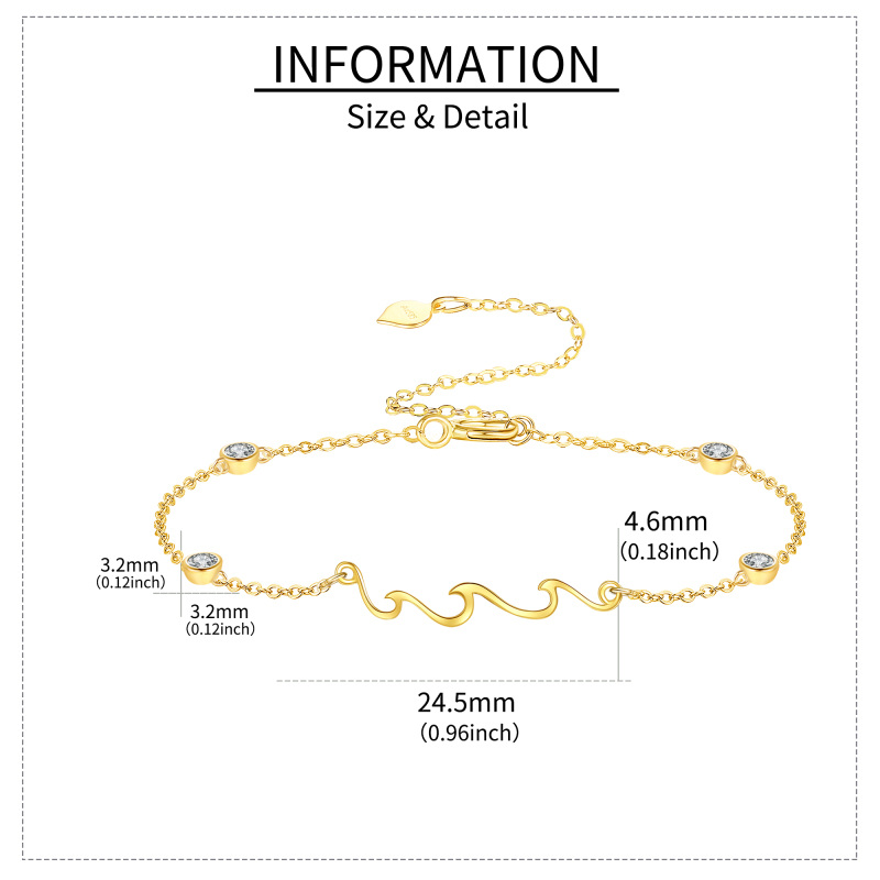 14K Gold-Armband mit Zirkonia-Spray für Damen-5