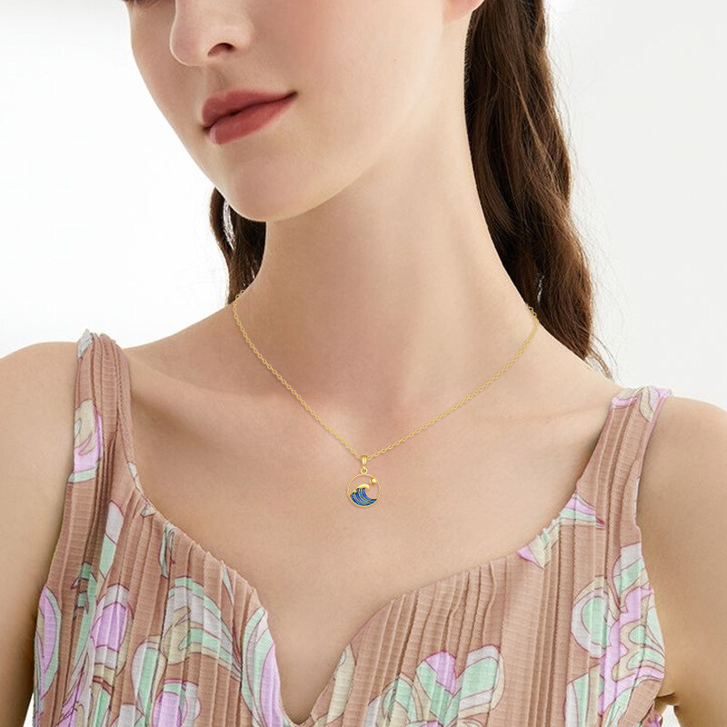 Collar de oro de 14 quilates con forma de sol en aerosol para mujer-2