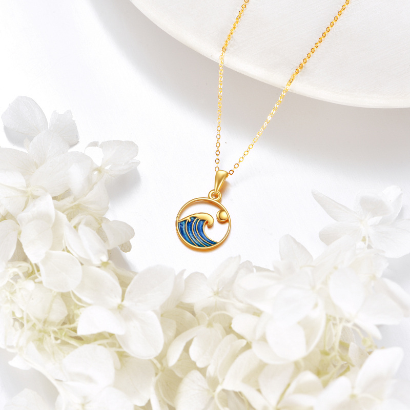 Collar de oro de 14 quilates con forma de sol en aerosol para mujer-3