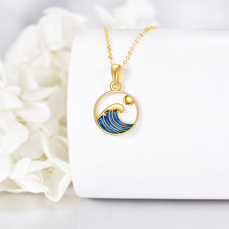 Collar de oro de 14 quilates con forma de sol en aerosol para mujer-4