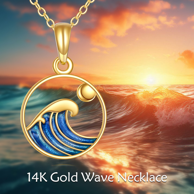 Collar de oro de 14 quilates con forma de sol en aerosol para mujer-6