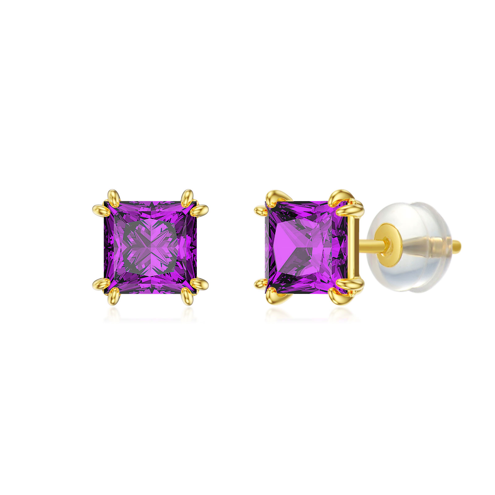 14K Gold Square Per… - image