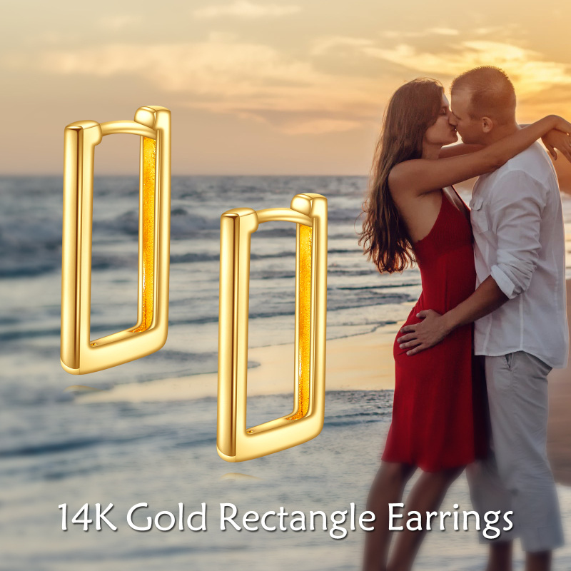 Brincos quadrados em prata de lei com banho de ouro amarelo-6