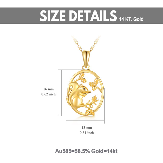 Collana con ciondolo a forma di scoiattolo in oro 14K-6