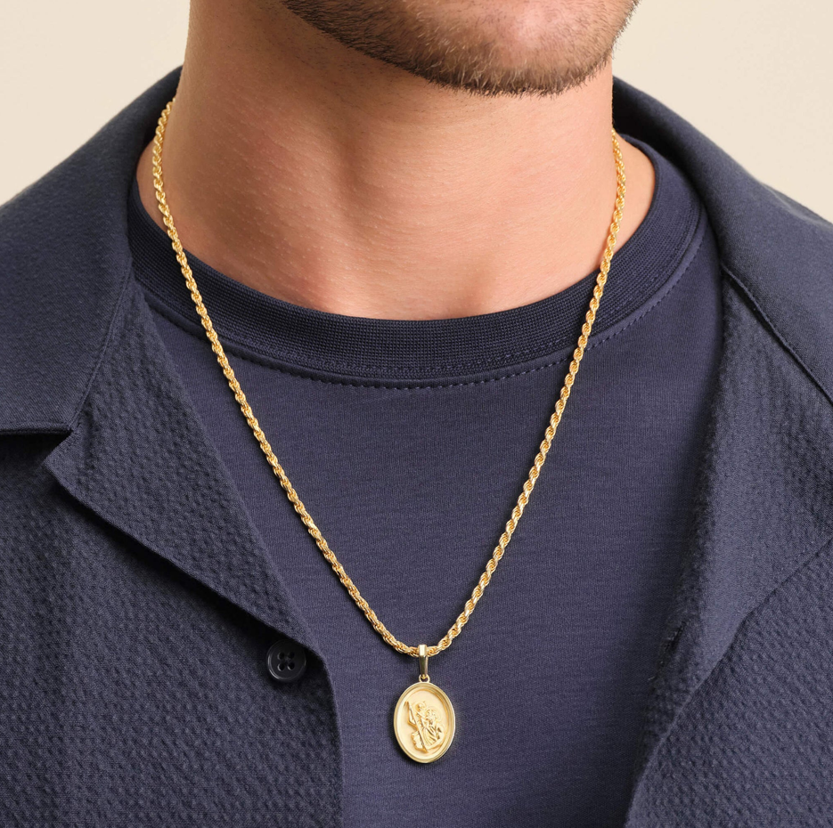 Colgante de San Cristóbal en oro de 14 quilates-2