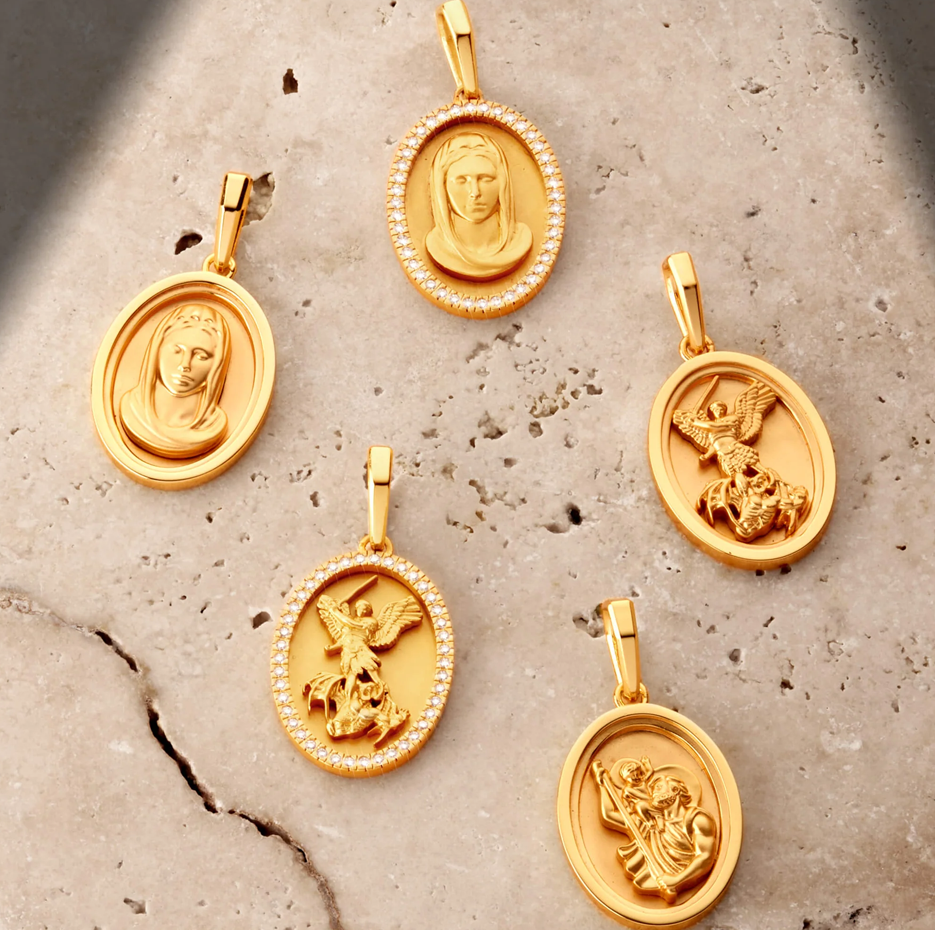 Colgante de San Cristóbal en oro de 14 quilates-3
