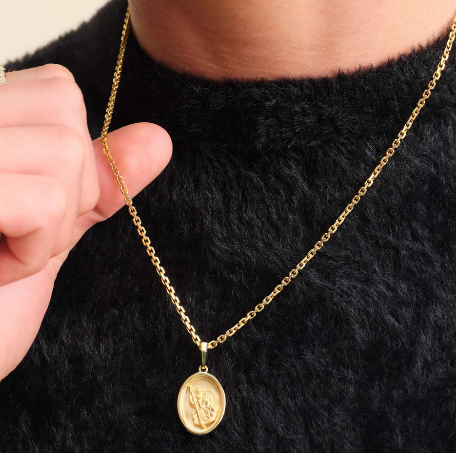 Sterling Silver with Yellow Gold Plated St. Christopher Pendant-3