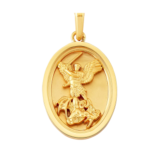 Sterling Silver with Yellow Gold Plated St. Michael Pendant-1