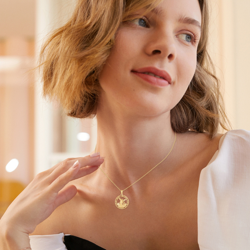 10K Gold St. Michel Pendant Necklace-2