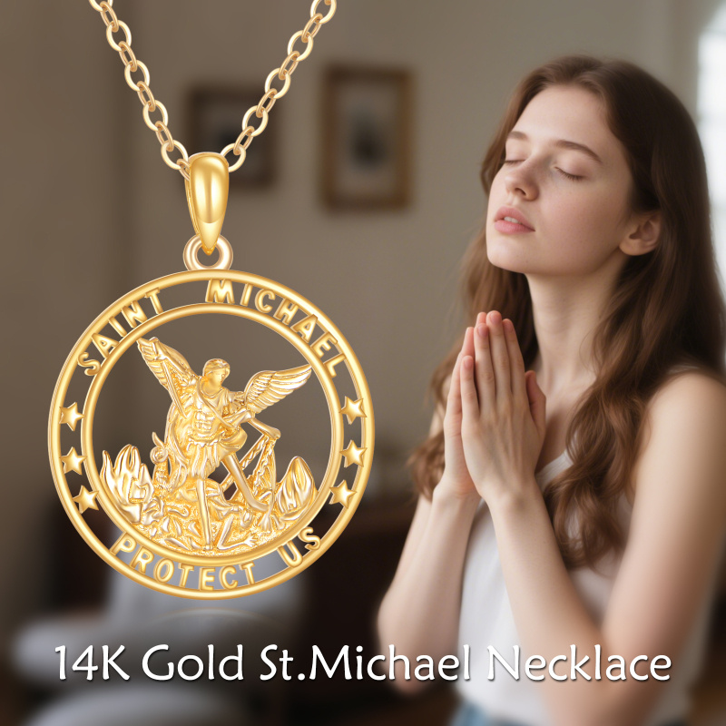 10K Gold St. Michel Pendant Necklace-5