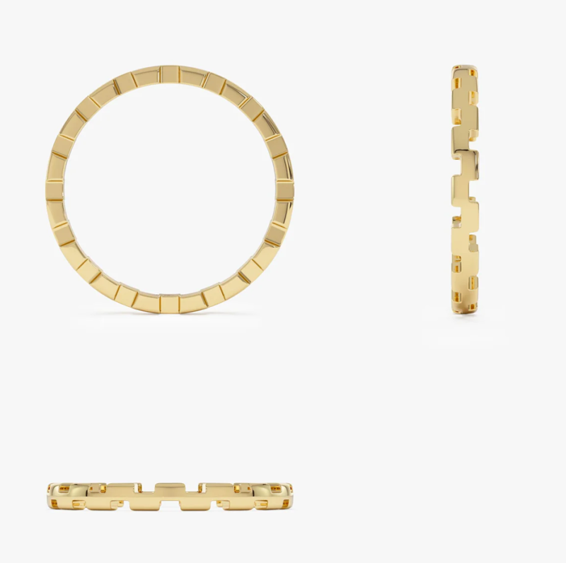 Pierścionek ze złota 18K z ogniwami do układania w stosy-4