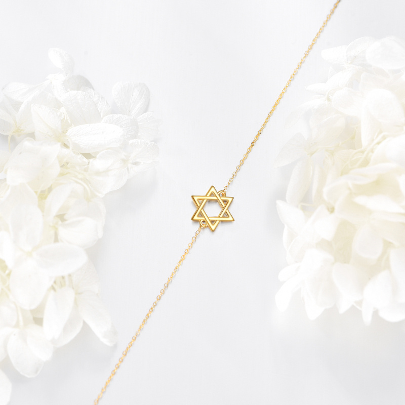 Bransoletka z zawieszką Gwiazda Dawida z 10-karatowego różowego złota-4