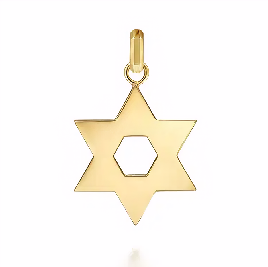 Sterling Silver with Yellow Gold Plated Star Of David Pendant Charms for Men-3