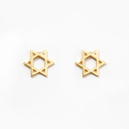 10K-Gold-Davidstern-Steckerohrringe