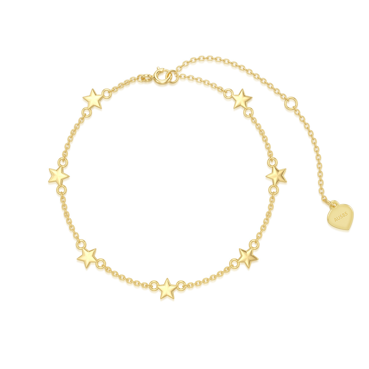 10K Gold Star Charm Bracelet-1