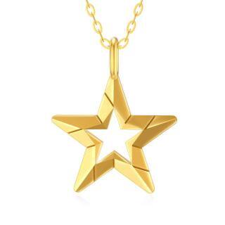 10K Gold Star Pendant Necklace-58