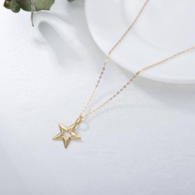 Collar Colgante Estrella Oro 14K-3