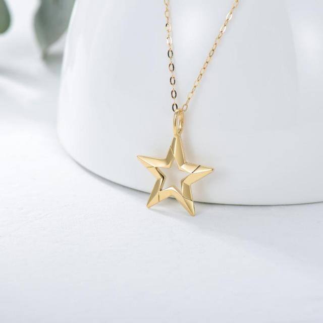 Collier à pendentif étoile en or 14K-4