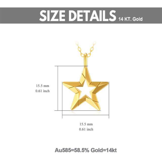 14K Gold Star Pendant Necklace-6