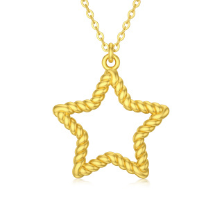 14K Gold Star Pendant Necklace-3