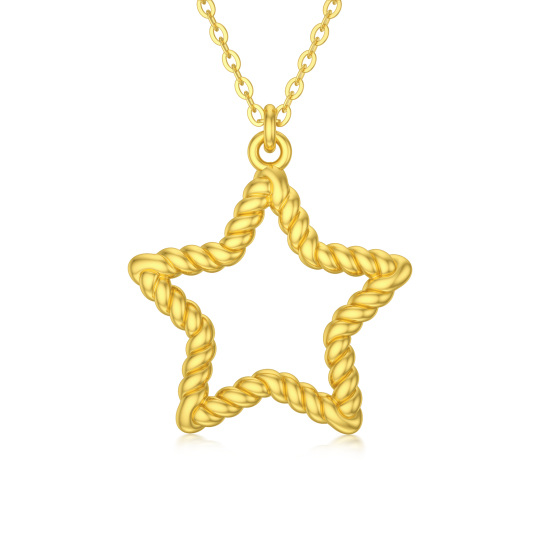 Collar Colgante Estrella Oro 14K