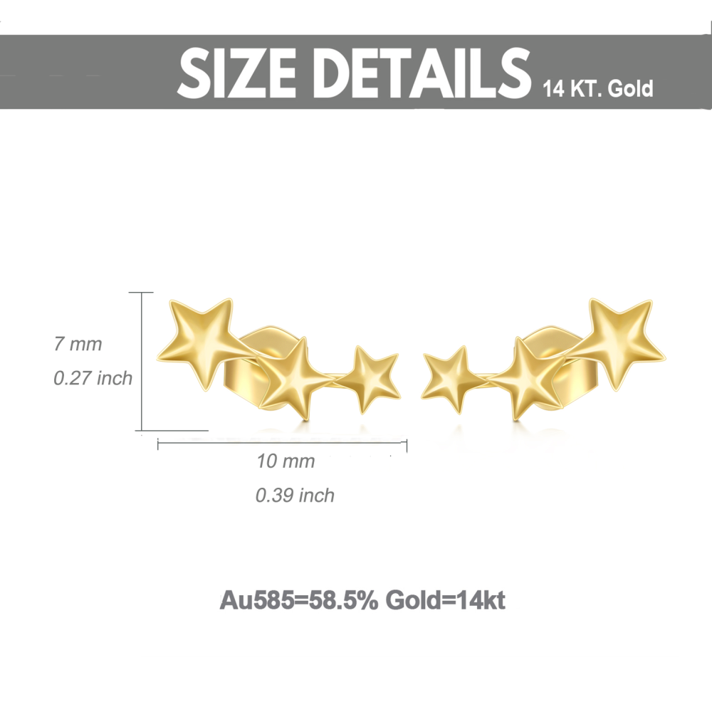 Pendientes Estrella Oro 10K-5
