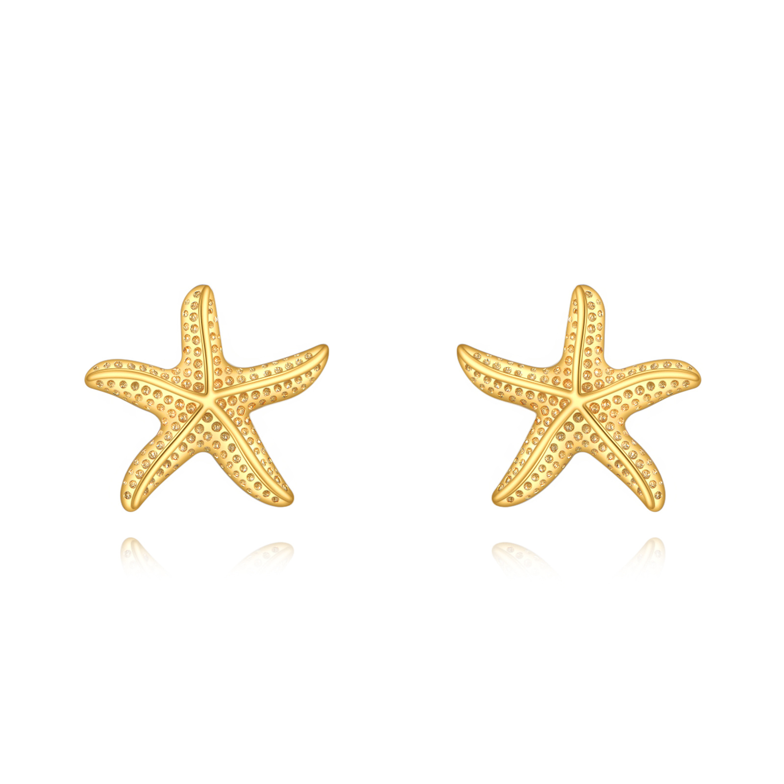 Image of 14K Gold Starfish Stud Earrings