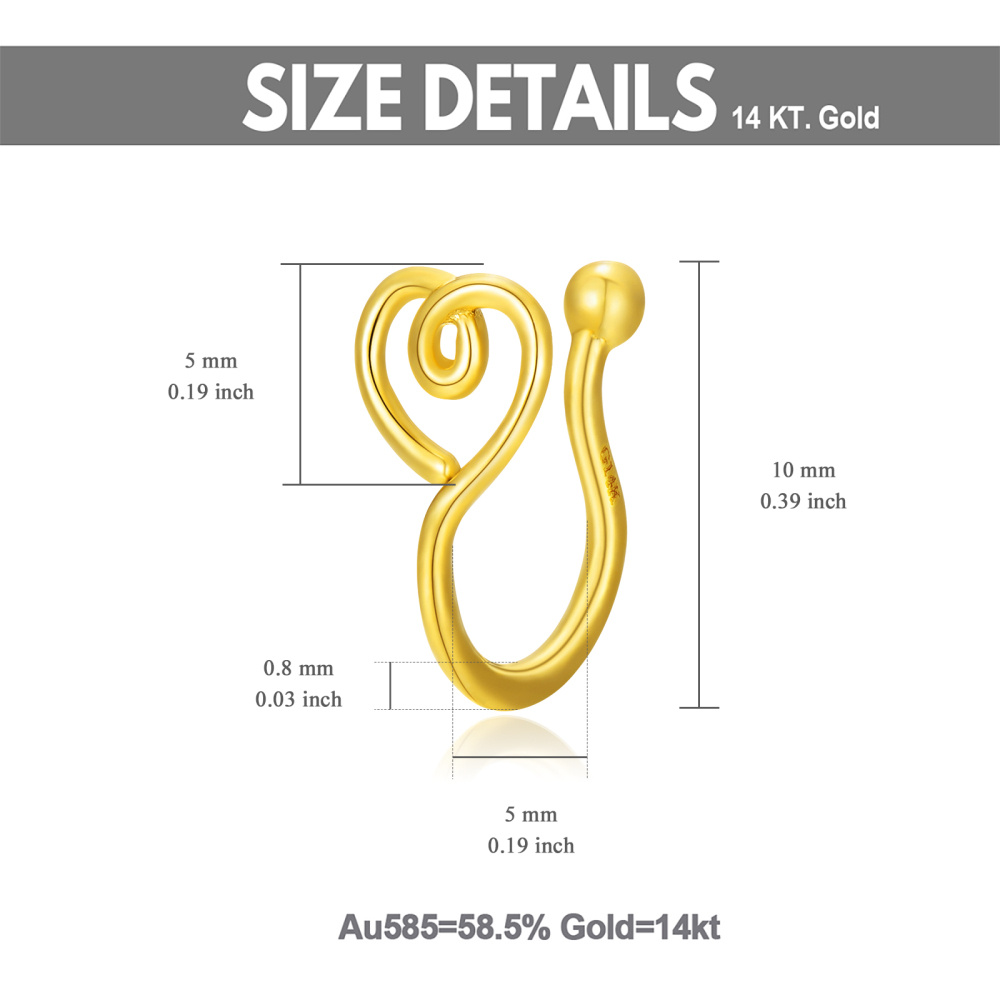 10K Gold Stethoscope Hypoallergenic Nose Ring-5
