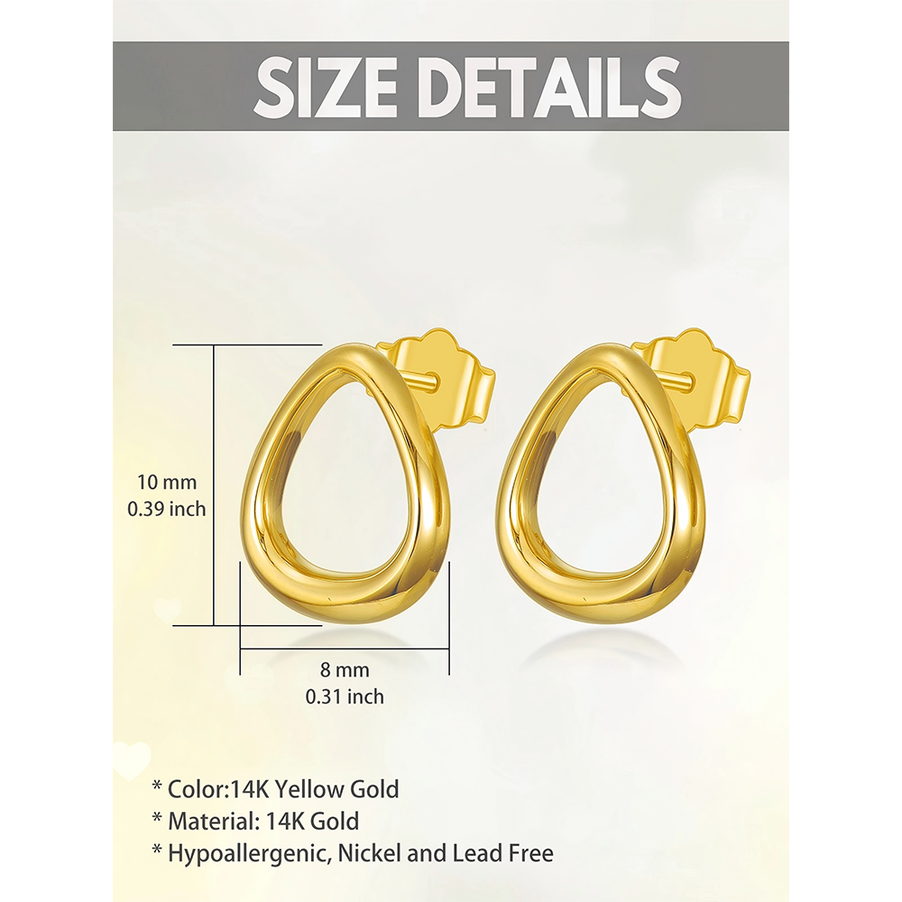 14K Gold Stud Earrings-5
