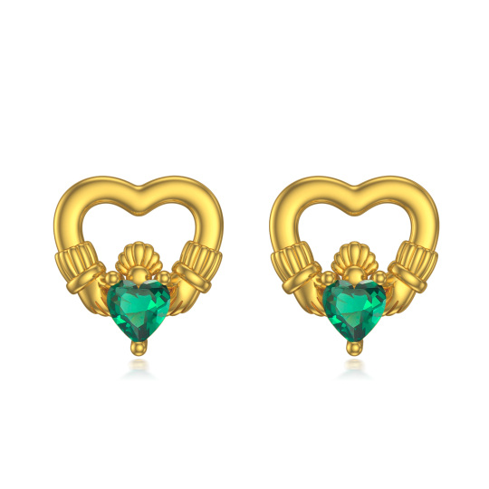 14K Gold Cubic Zirconia Stud Earrings