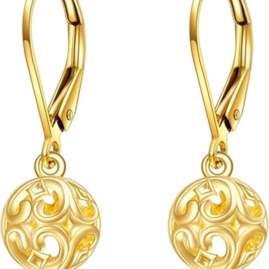 14K Gold Sun Earrings