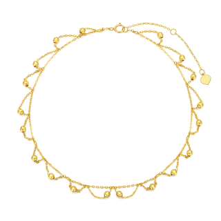 10K Gold Sunflower Multi-layered Anklet-32