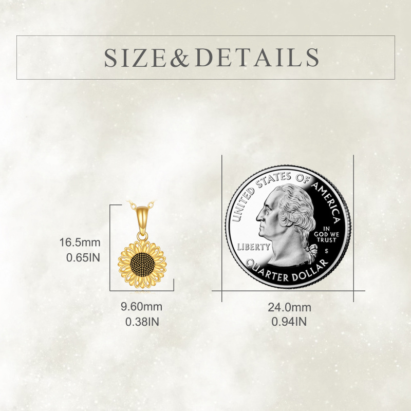 Collar de girasol de oro de 18 quilates para mujer-5