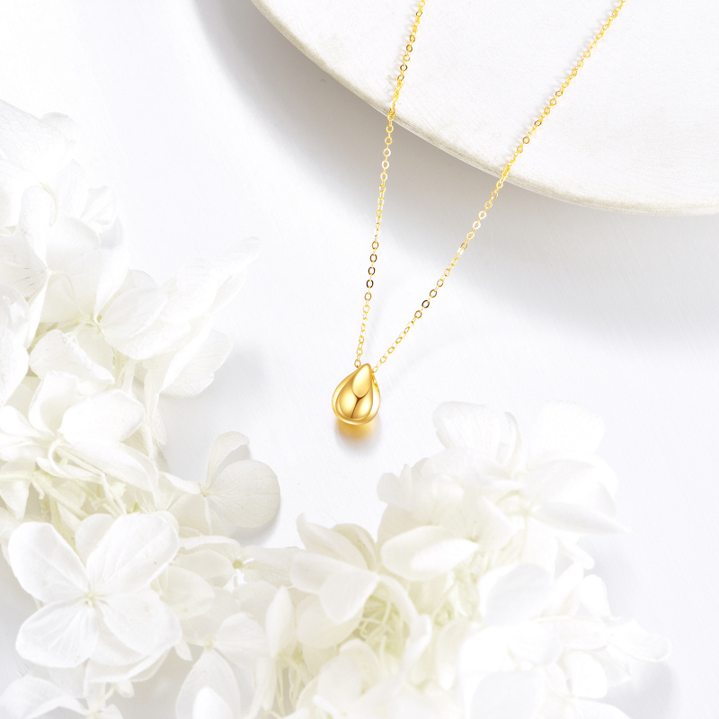 Collar colgante en forma de gota de oro 14K-3