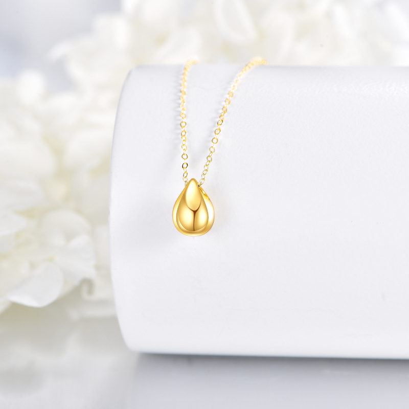 Collar colgante en forma de gota de oro 14K-4