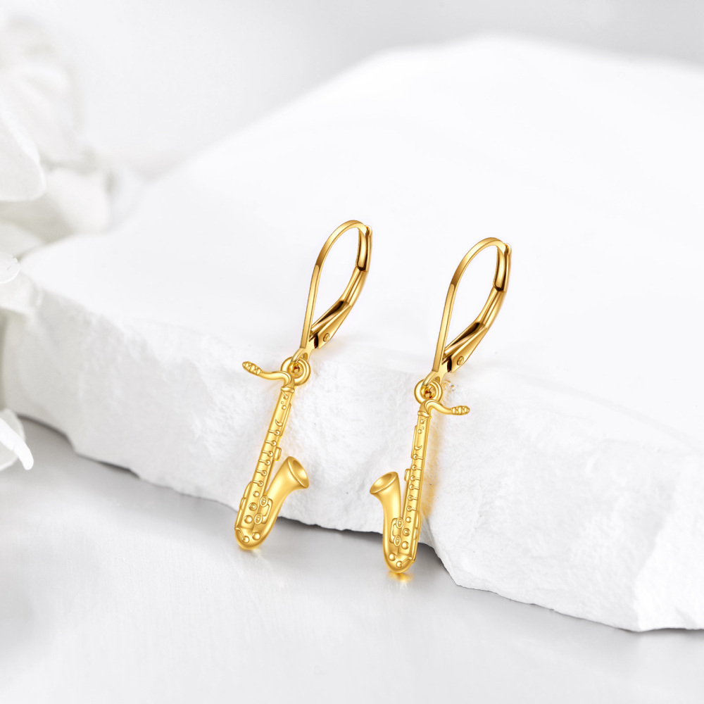 9K Gold Texas Boots Drop Earrings-4