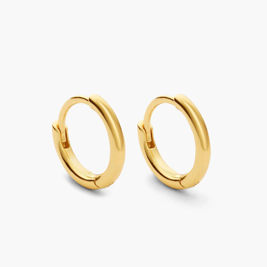 14K Gold Thin Circle Hoop Earrings