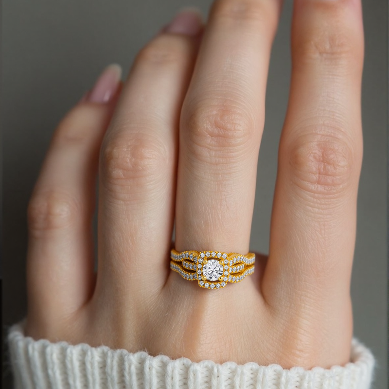 Bague de fiançailles en or 14 carats, diamant rond de 1 à 3,5 carats, pureté D VS1-VVS1, certifiée IGI 3EX.-4