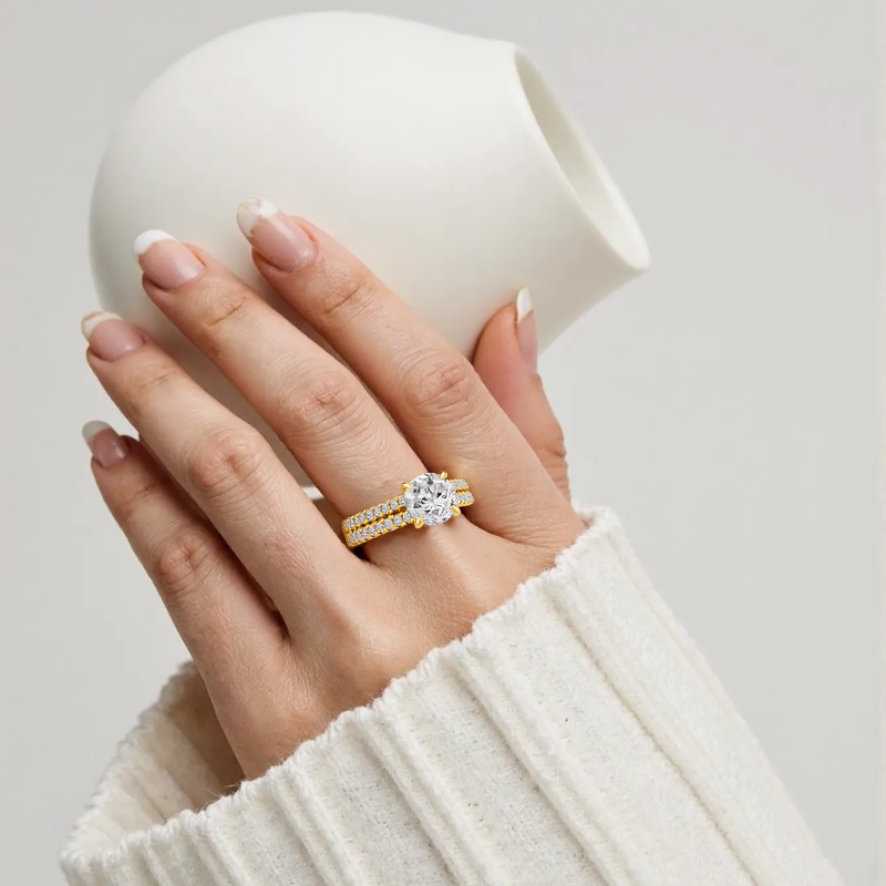 14K Gold 1 to 3.5 CT. T.W Round Cut Lab Created Diamond Engagement Ring D VVS1 Clarity 3EX IGI Certified-5