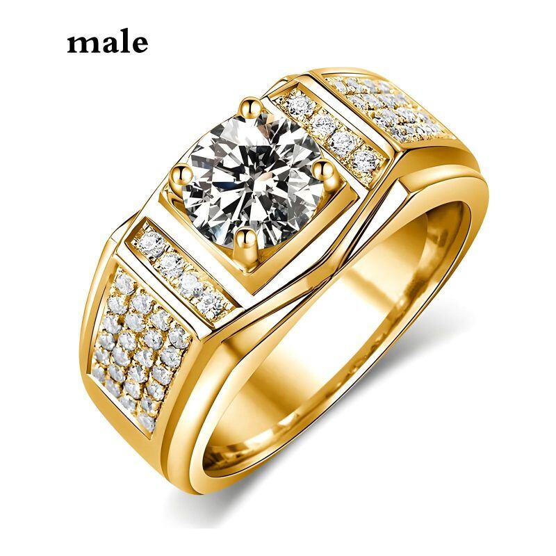 Anneaux de couple en moissanite taillée cœur, en or 14K, de 1 à 6 ct-2