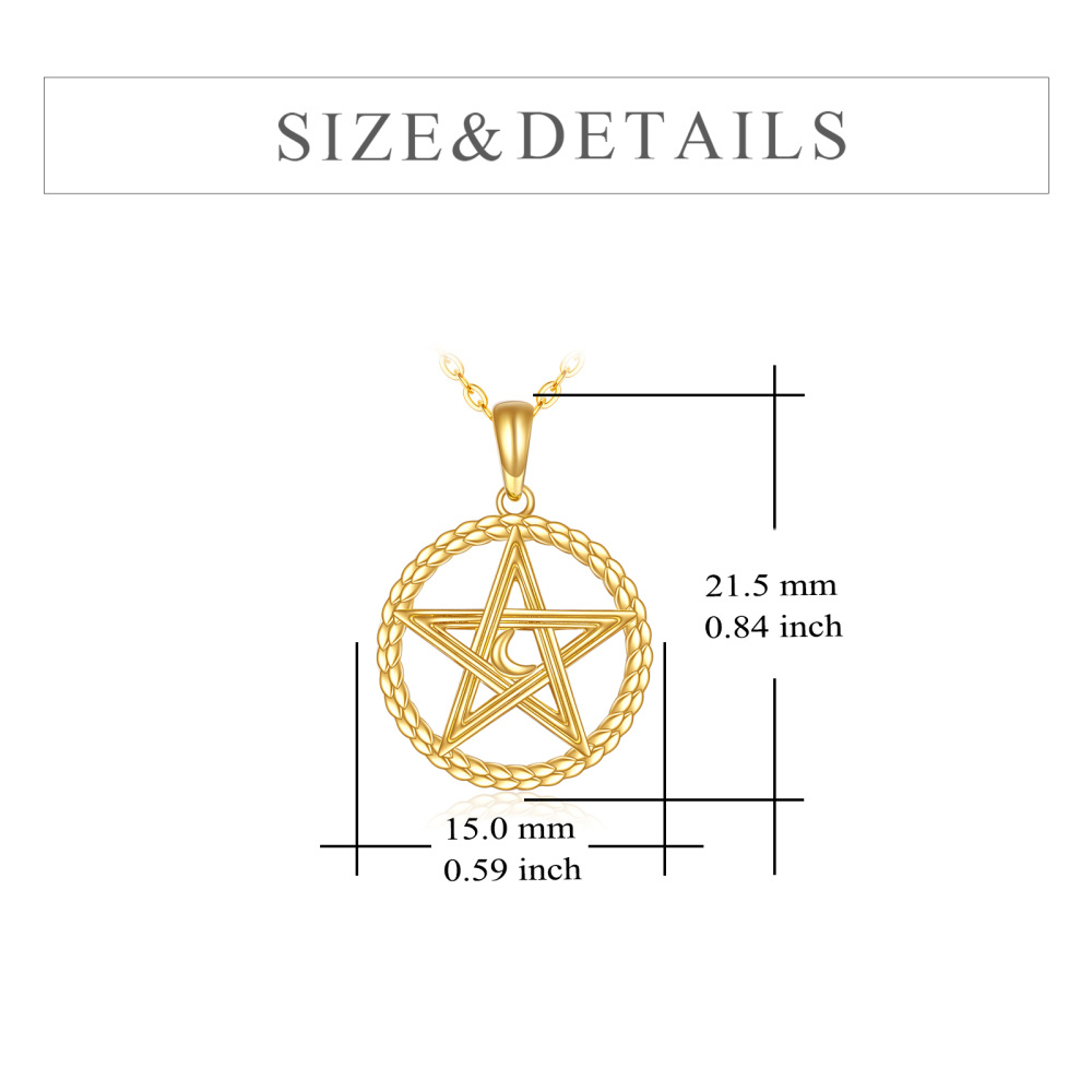 9K Gold Tree Of Life Celtic Knot Moon Necklace for Women-5