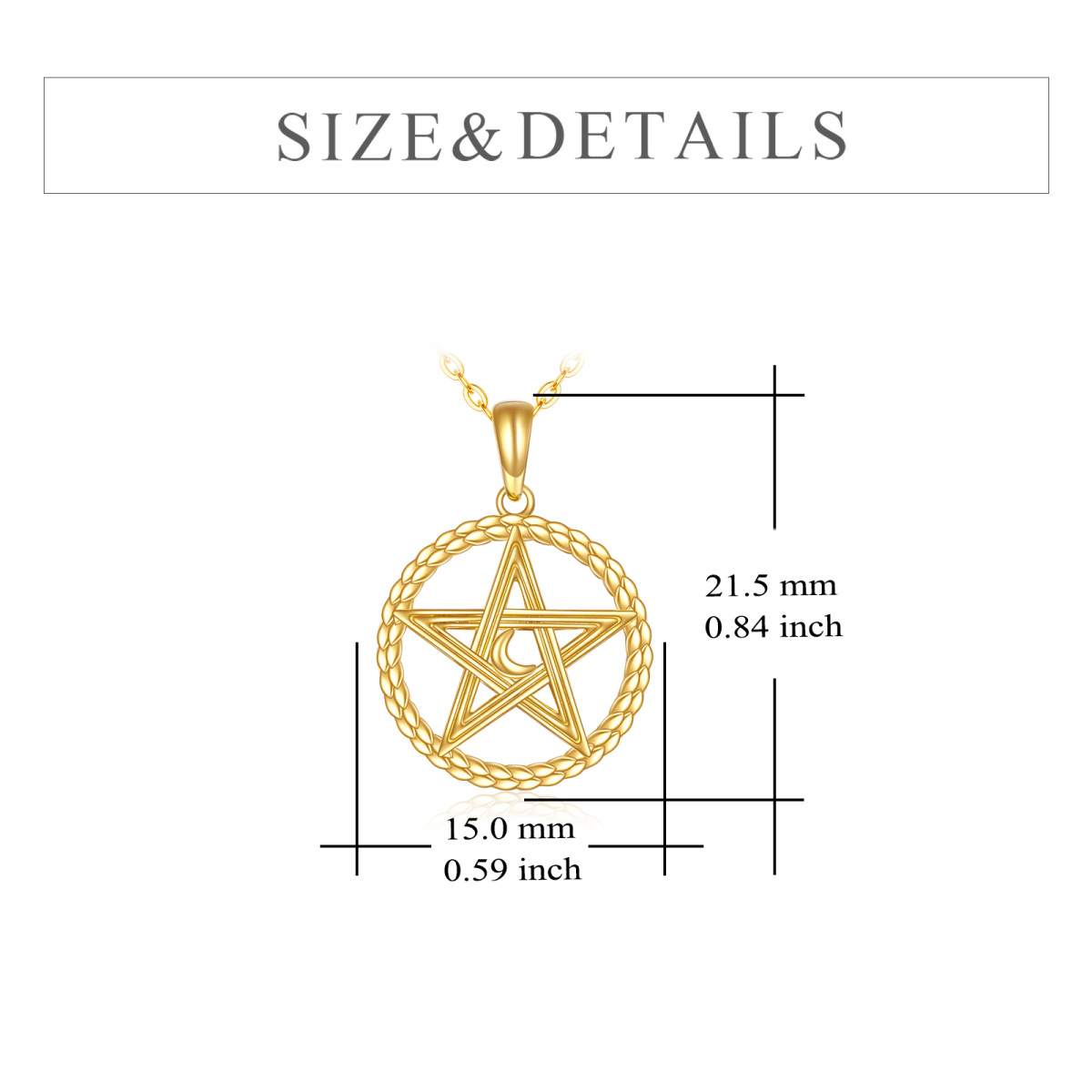 14K Gold Tree Of Life Celtic Knot Moon Necklace for Women-5