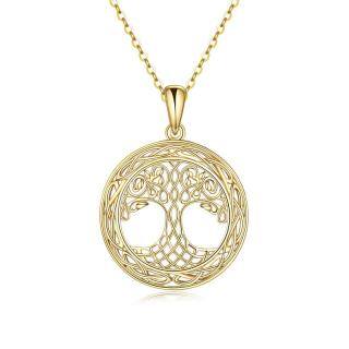 10K Gold Tree Of Life & Celtic Knot Pendant Necklace-48