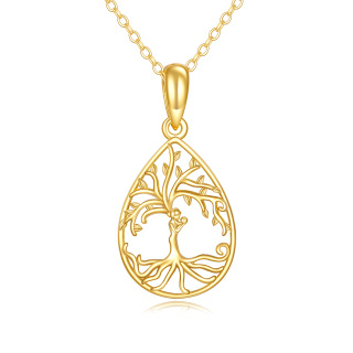 10K Gold Tree Of Life & Parents & Children Pendant Necklace-5