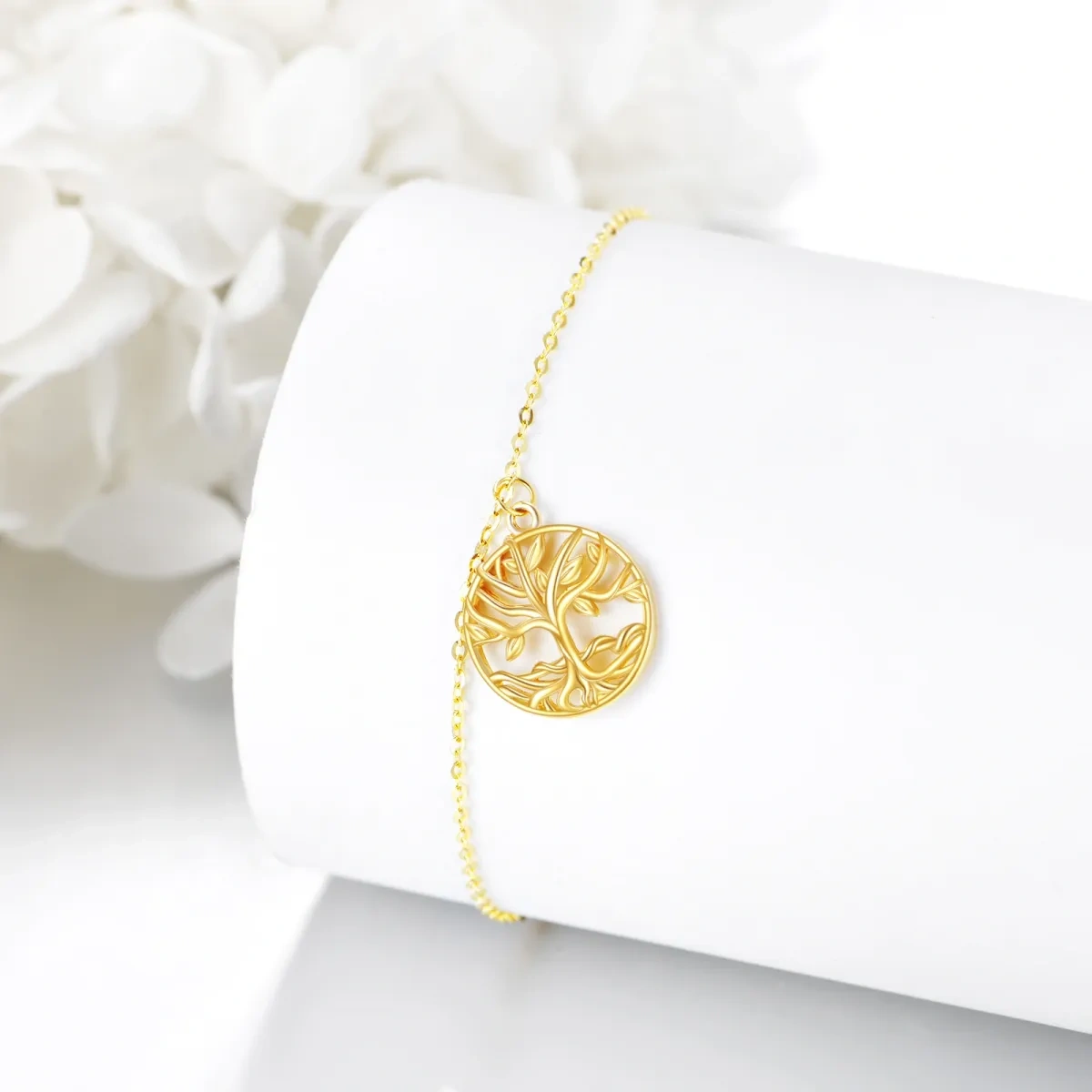 Pulsera Colgante Árbol de la Vida de Oro de 14K-3