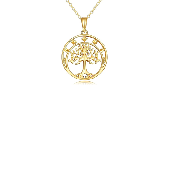 Gold Vermeil Plated Tree Of Life Pendant Necklace